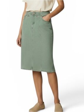 Adriano Goldschmied Green Denim Skirt Knee length Women’s size 25 (2)